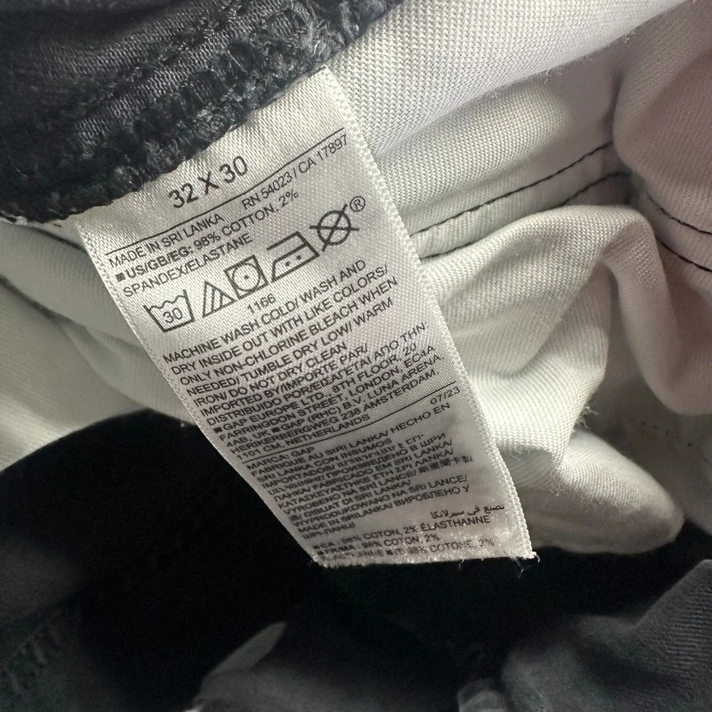 Gap Pant Men's 32x30 Black Cotton Cargo Straight Leg Workwear Utility Stretch - Picture 6 of 10